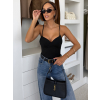 Čierny korzetový top XYLARA na ramienka (Veľkosť M/L)