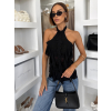 Čierny volánikový top BRÚDENÝ (Veľkosť M/L)