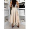 Krémová elegantná dlhá midi sukňa MONTESSA s opaskom (Veľkosť L)
