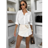 Krémová elegantní mini sukně ZARIRA s kraťásky (Veľkosť M/L)
