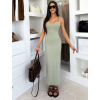 Svetlo zelené dlhé priliehavé šaty FIORANZA (Veľkosť M/L)