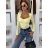 Žlté korzetové tričko RIVANZA s výstrihom (Veľkosť M/L)
