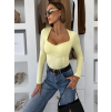 Žlté korzetové tričko RIVANZA s výstrihom (Veľkosť M/L)