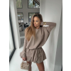Hnedý teplákový štýlový komplet TAUPE so sukňou (Veľkosť ONESIZE)