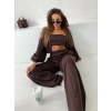 Tmavo hnedý mikinový štýlový dlhý komplet COMFRA (Veľkosť ONESIZE)
