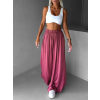 Malinové široké voľné dlhé nohavice OLVIRA (Veľkosť Predĺžená dĺžka)