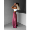 Malinové široké voľné dlhé nohavice OLVIRA (Veľkosť Predĺžená dĺžka)