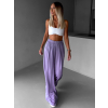 Svetlo fialové široké voľné dlhé nohavice OLVIRA (Veľkosť Predĺžená dĺžka)