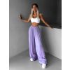Světle fialové široké volné dlouhé kalhoty OLVIRA (Veľkosť Predĺžená dĺžka)