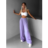 Svetlo fialové široké voľné dlhé nohavice OLVIRA (Veľkosť Predĺžená dĺžka)