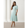 Mintové elegantní midi šaty VELIRA (Veľkosť L)
