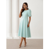 Mintové elegantní midi šaty VELIRA (Veľkosť L)