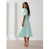 Mintové elegantní midi šaty VELIRA (Veľkosť L)