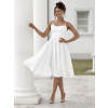 Biele elegantné áčkové spoločenské midi šaty VALENYA (Veľkosť L)