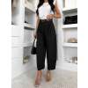Čierne balónové široké štýlové nohavice PANTYS (Veľkosť ONESIZE)