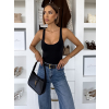 Čierne elastické basic body ORELIA s výstrihom (Veľkosť ONESIZE)