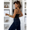 Černé elastické elegantní body NAOMI s výstřihem (Veľkosť ONESIZE)