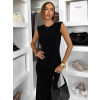 Čierne elegantné dlhé splývavé šaty NORVETA (Veľkosť ONESIZE)