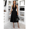 Čierne spoločenské vypasované tvarujúce áčkové midi šaty VORTA (Veľkosť ONESIZE)