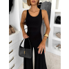Černý společenský dlouhý elastický overal TRISERA (Veľkosť ONESIZE)