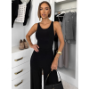 Čierny spoločenský dlhý elastický overal TRISERA (Veľkosť ONESIZE)