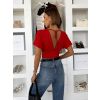 Červené elegantní elastické triko SEQUAR s výstřihem (Veľkosť ONESIZE)
