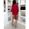 Červené krátke šifónové kvetinové šaty LIREA s kraťaskami (Veľkosť ONESIZE)