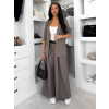 Hnedé elegantné široké dlhé nohavice KALZURI s opaskom (Veľkosť ONESIZE)