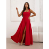 Červené elegantné dlhé šaty CALIRA (Veľkosť L)