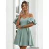 Mintové elegantné mini šaty SELEYA s rukávmi (Veľkosť L)