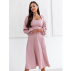 Staroružové elegantné spoločenské midi šaty NORALYN (Veľkosť L)