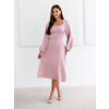 Staroružové elegantné spoločenské midi šaty NORALYN (Veľkosť L)