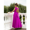 Magenta elegantné dlhé šaty ELAYA (Veľkosť L)
