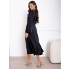Čierne elegantné midi šaty NORALYN (Veľkosť L)