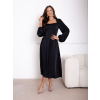 Čierne elegantné midi šaty NORALYN (Veľkosť L)
