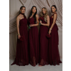 Vínové variabilné spoločenské tylové plesové šaty OBSIYA pre družičky (Veľkosť ONESIZE)