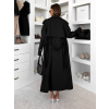 Černý elegantní trenčkot midi kabát DOLIVAT (Veľkosť ONESIZE)