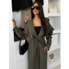 Khaki elegantní midi kabát trenčkot  DOLIVAT (Veľkosť ONESIZE)