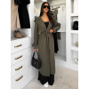 Khaki elegantní midi kabát trenčkot  DOLIVAT (Veľkosť ONESIZE)