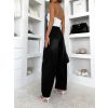 Černé wide leg baggy trhané džíny PROVIAN (Veľkosť L)