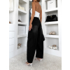 Čierne wide leg baggy trhané džínsy PROVIAN (Veľkosť L)