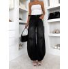 Černé wide leg baggy trhané džíny PROVIAN (Veľkosť L)