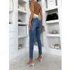 Modré slim fit skinny džíny SCENTO (Veľkosť L)