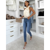 Modré slim fit skinny džíny SCENTO (Veľkosť L)
