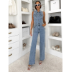 Modrý džínový denim dlouhý overal TYLYRY (Veľkosť L)