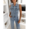 Modrý džínový denim dlouhý overal TYLYRY (Veľkosť L)
