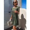 Khaki lehké krátké šaty stylové CAPRISO (Veľkosť ONESIZE)