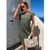 Khaki lehké krátké šaty stylové CAPRISO (Veľkosť ONESIZE)
