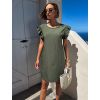 Khaki lehké krátké šaty stylové CAPRISO (Veľkosť ONESIZE)