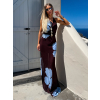 Hnedé dlhé letné maxi elegantné šaty ZOLANO (Veľkosť ONESIZE)